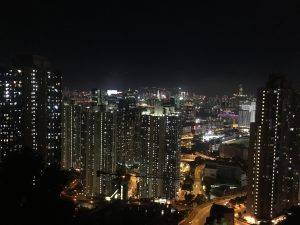 登上平山當晚，遇上高清天，能見度高，港島都是清楚看見