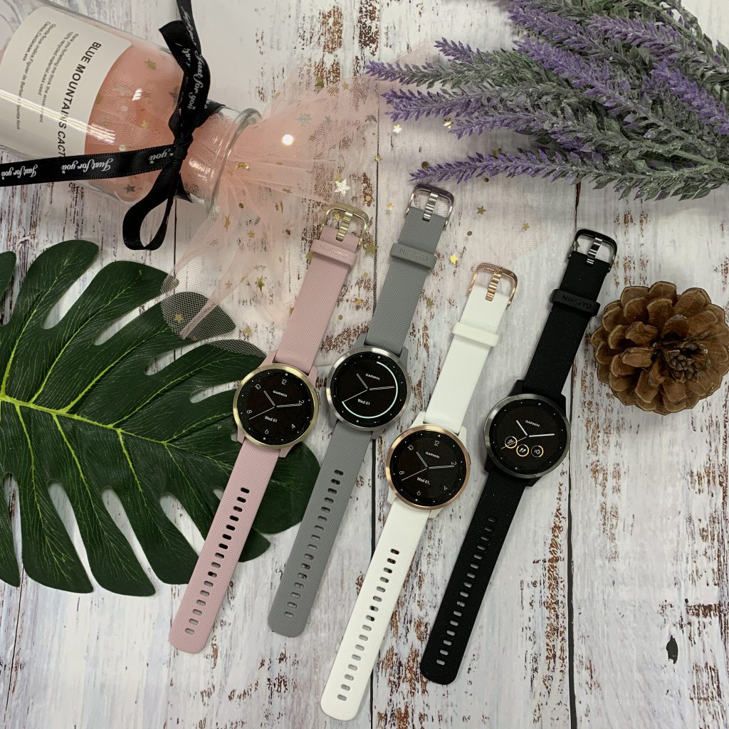 Garmin Vivoactive 4 手錶備有多種顏色，方便女士襯衫。