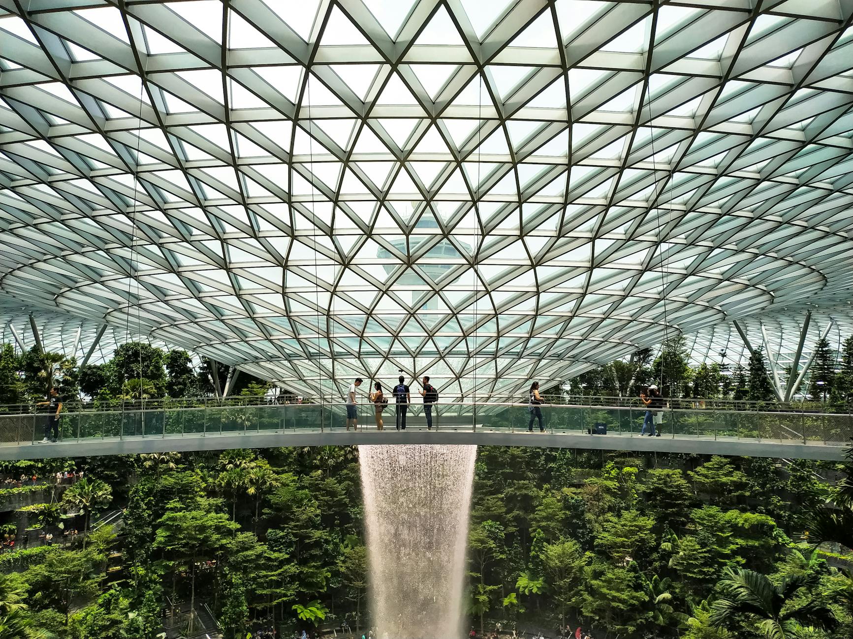 interior of the jewel changi airport in singapore